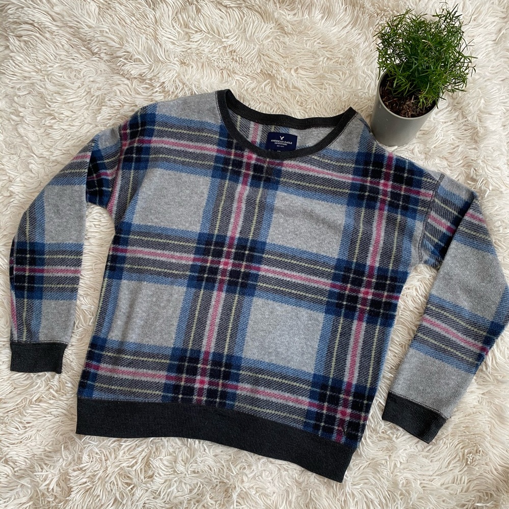 American Eagle Plaid Sweater